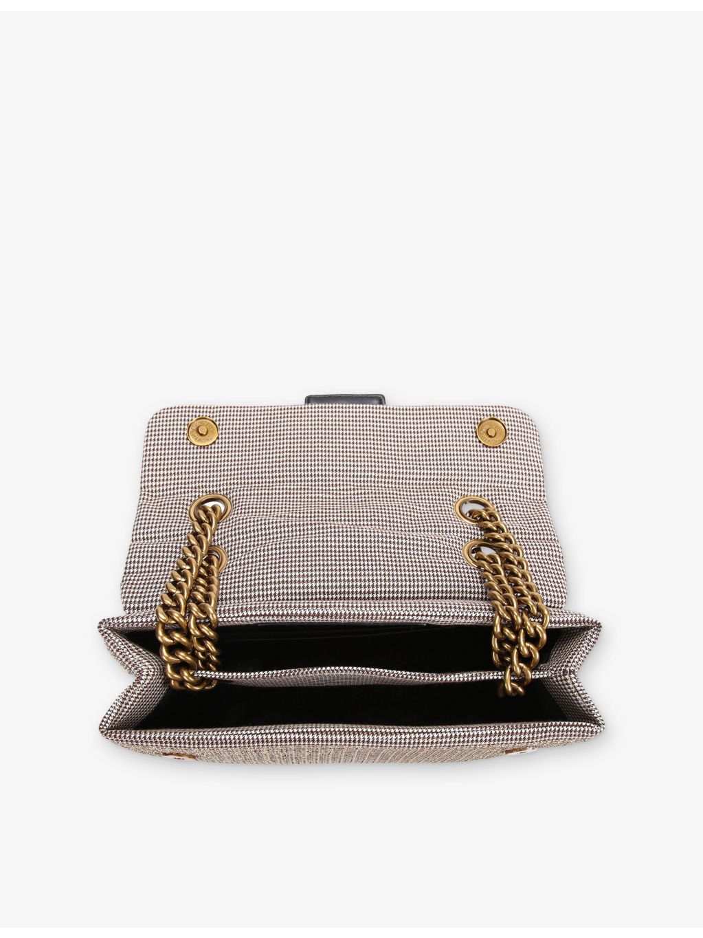 Kurt Geiger London Kensington woven cross-body bag in houndstooth (British brand)