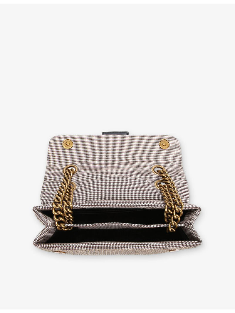 Kurt Geiger London Kensington woven cross-body bag in houndstooth (British brand)