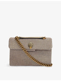 Kurt Geiger London Kensington woven cross-body bag in houndstooth (British brand)