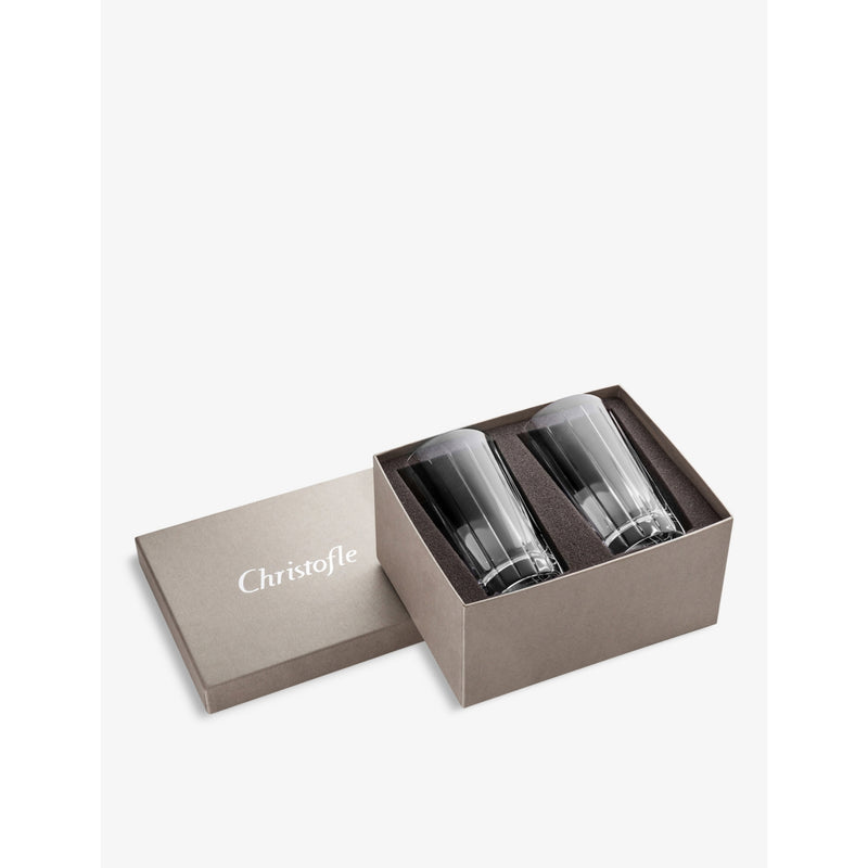 Christofle Iriana crystal highball tumblers 270ml set of two, UK version