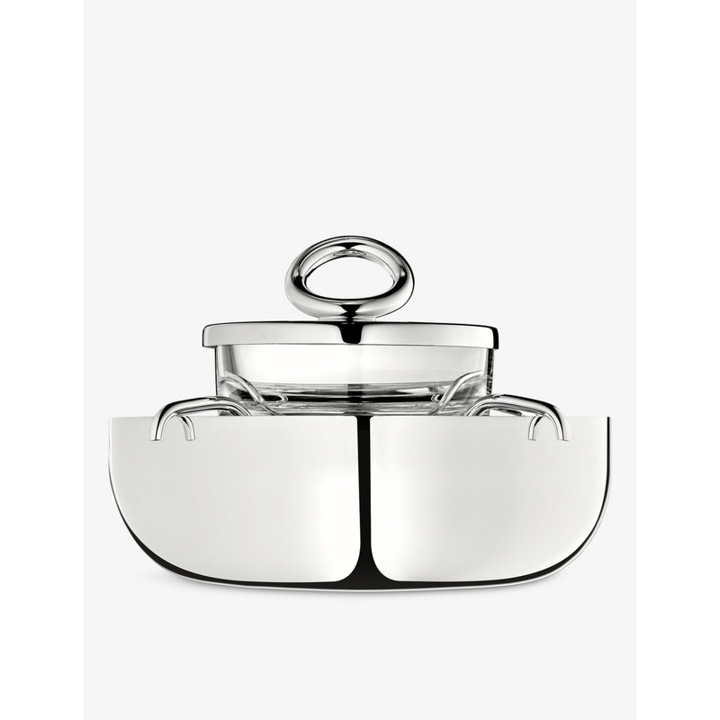 Christofle Vertigo silver-plated caviar set 14cm diameter - British product