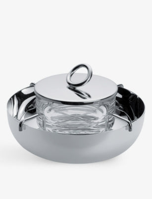 Christofle Vertigo silver-plated caviar set 14cm diameter - British product