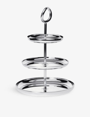 Christofle three-tier silver-plated pastry stand, imported from the UK
