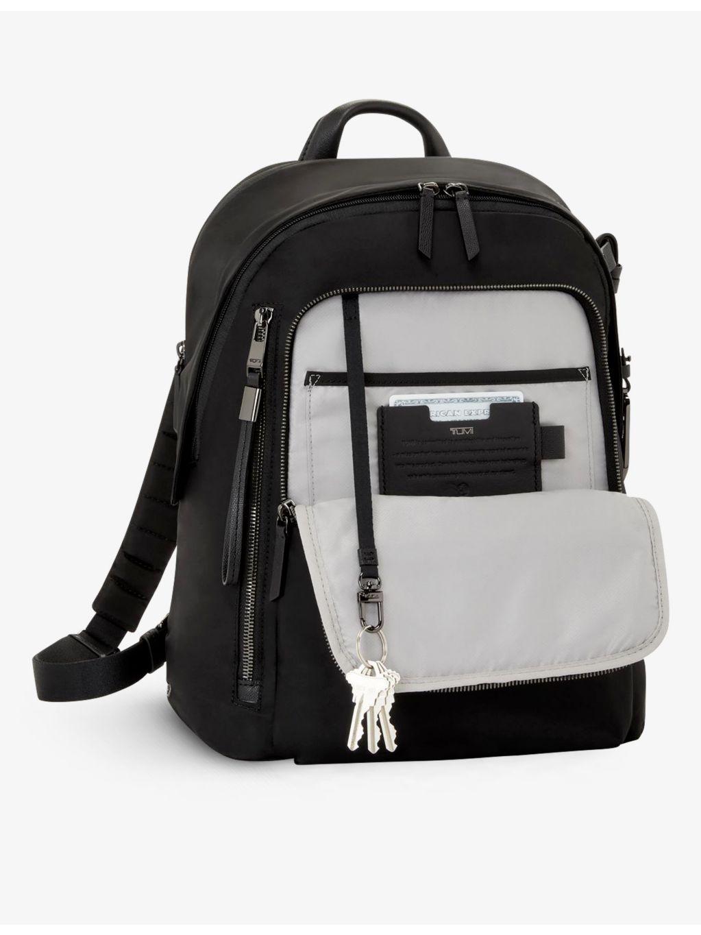 Tumi Halsey zip-pocket nylon backpack - British product