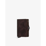 Secrid Twinwallet cardholder in vintage leather and aluminium - British product