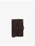 Secrid Twinwallet cardholder in vintage leather and aluminium - British product