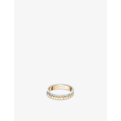 selfridges Boucheron Quatre Radiant Edition 18ct Yellow Gold, White Gold and 0.24ct Diamond Ring- Buy online at McGrocer