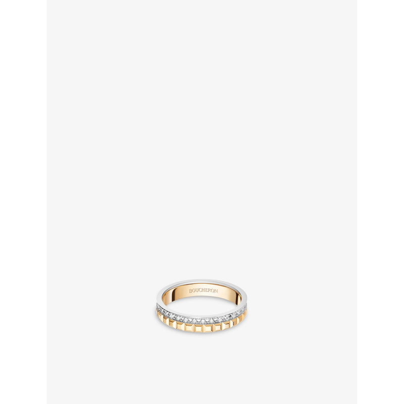 Quatre Radiant Edition 18ct yellow-gold, 18ct white-gold and 0.24ct diamond ring - K