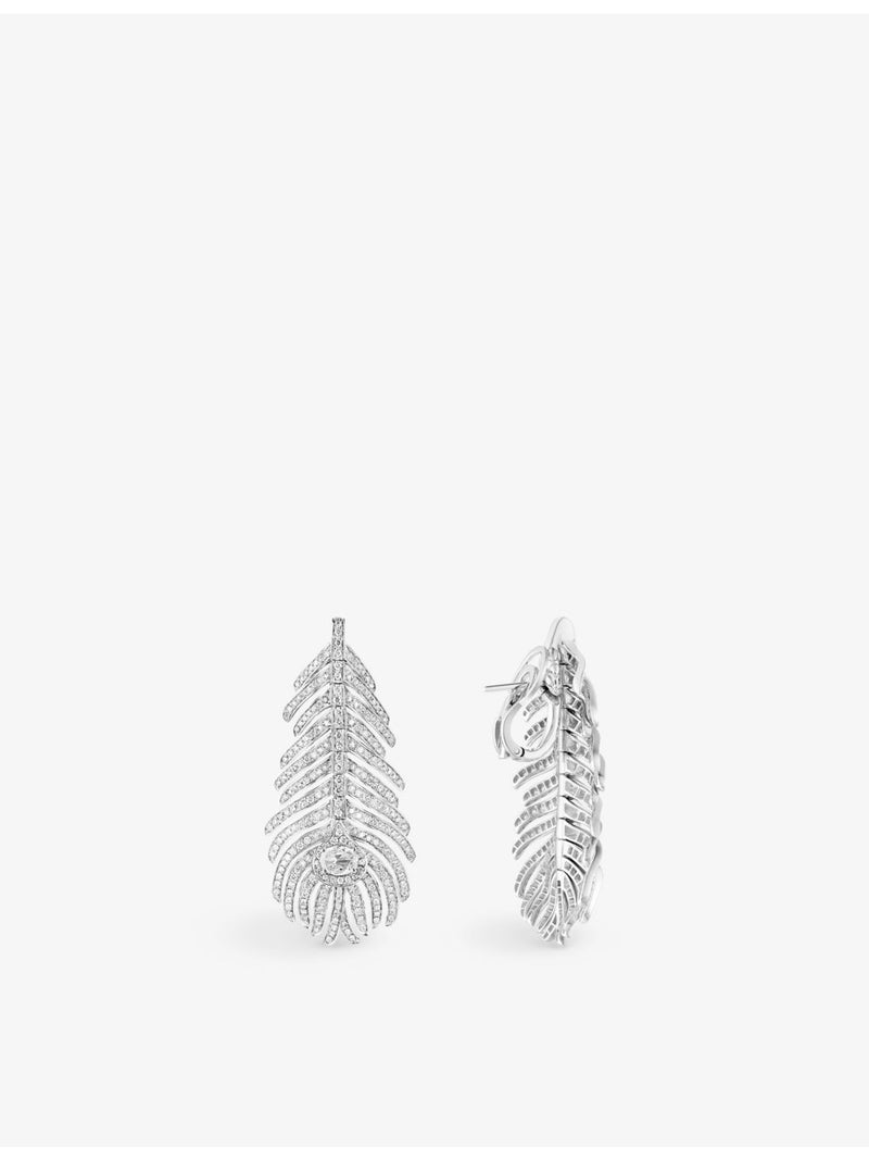 Boucheron diamond pendant earrings 18ct white gold 2.35ct, imported from the UK