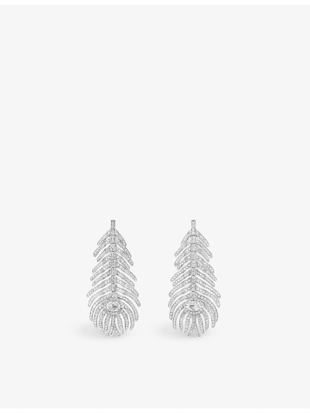 Boucheron diamond pendant earrings 18ct white gold 2.35ct, imported from the UK