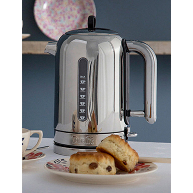 Dualit Classic polished stainless steel kettle 1.7L (British brand)