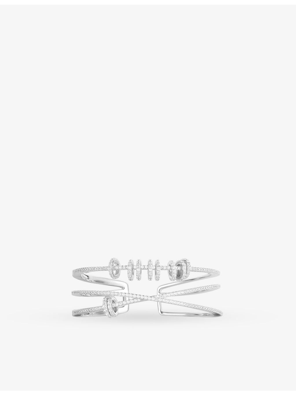 APM Monaco sterling silver zirconia cuff bracelet (British brand)