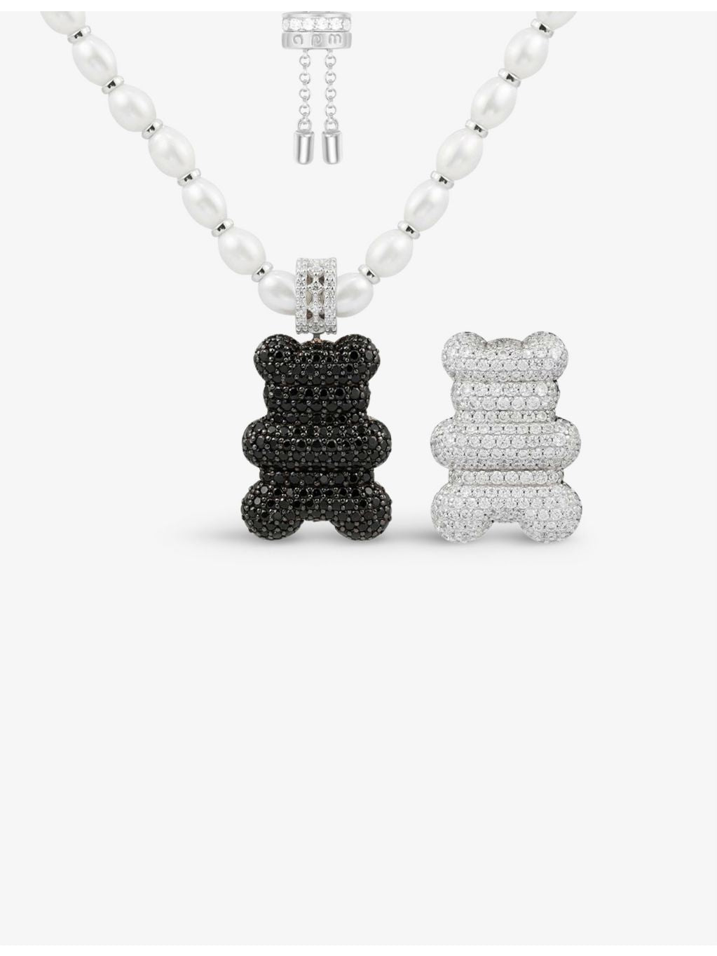 APM Monaco Mood Yummy Bear XL necklace sterling silver and zirconia (British brand)