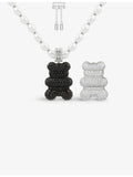 APM Monaco Mood Yummy Bear XL necklace sterling silver and zirconia (British brand)