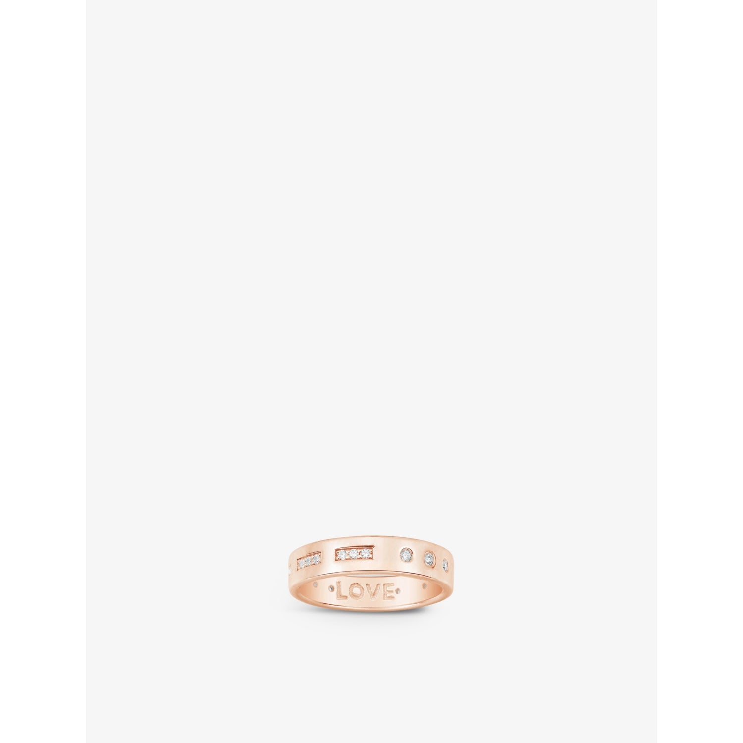 Morse Code Love 18ct rose gold-plated brass and zirconia ring - M