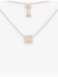 APM Monaco five-hoop rose gold-plated zirconia necklace (British brand)