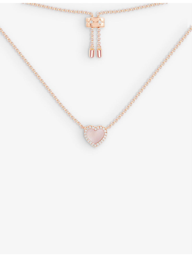 APM Monaco heart pendant necklace rose gold plated, imported from the UK