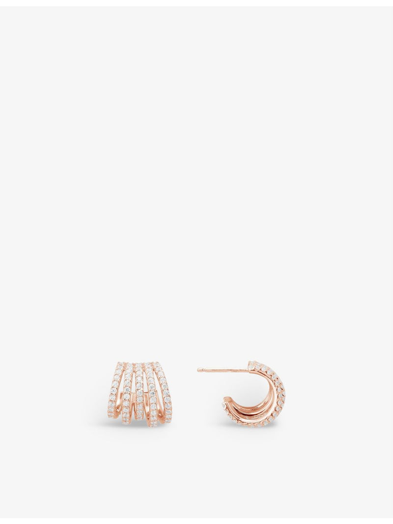 APM Monaco five-hoop rose gold earrings, imported from the UK
