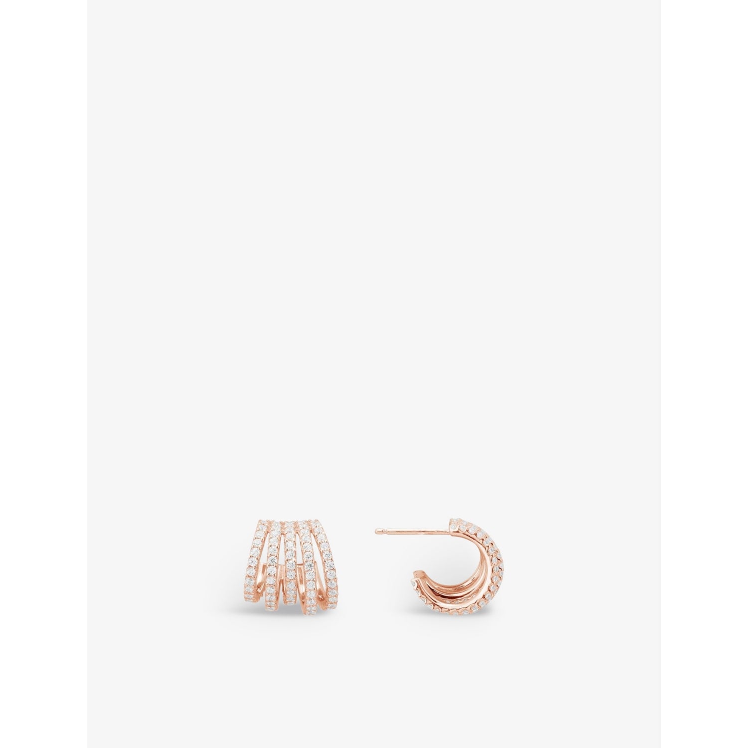 APM Monaco five-hoop rose gold earrings, imported from the UK