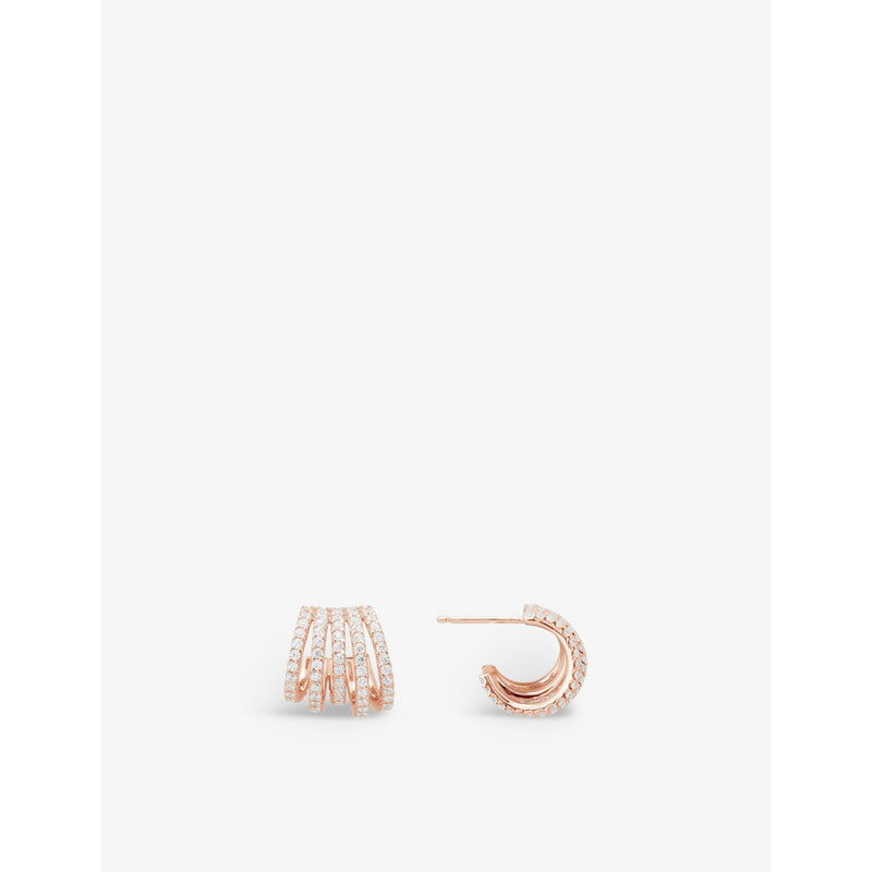 APM Monaco five-hoop rose gold earrings, imported from the UK