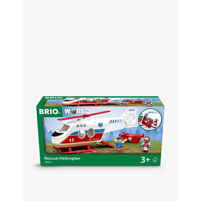 Brio rescue helicopter wood toy playset (British brand)