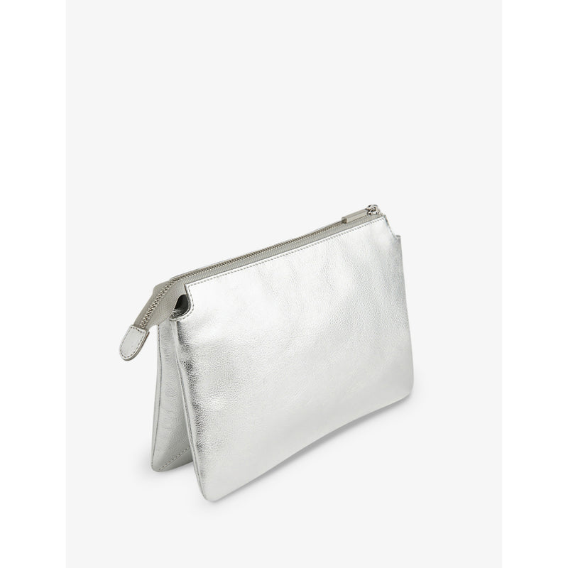 Whistles Elita metallic leather clutch bag - British product