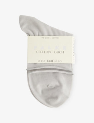 FALKE Cotton Touch Rolled-Cuff Stretch-Cotton-Blend Socks