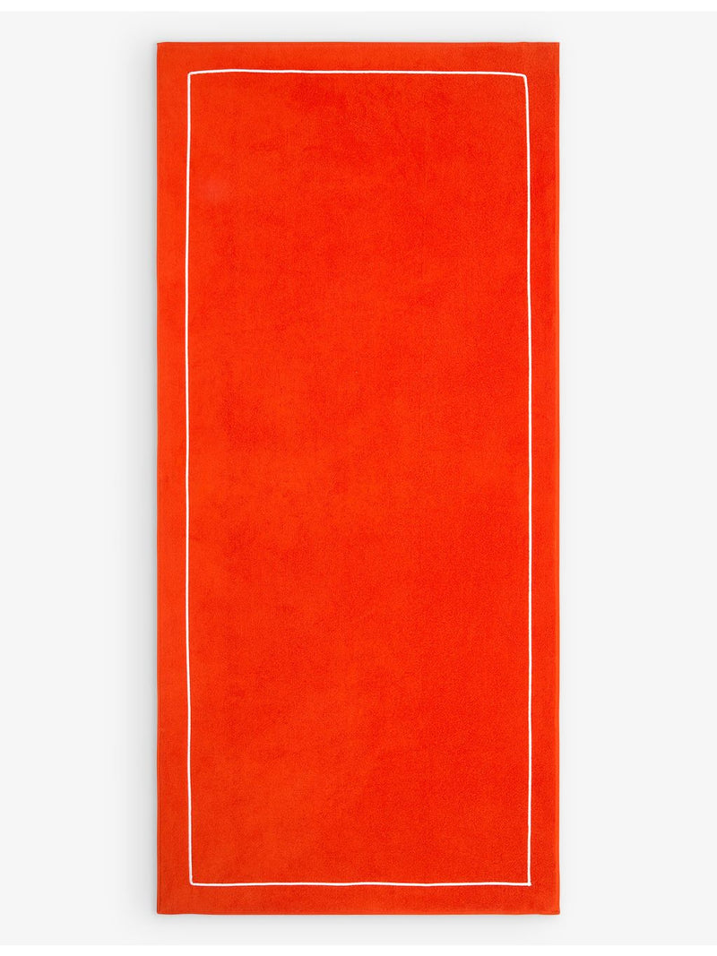 Yves Delorme Croisiere cotton beach towel with border embroidery 92x200cm, imported from the UK
