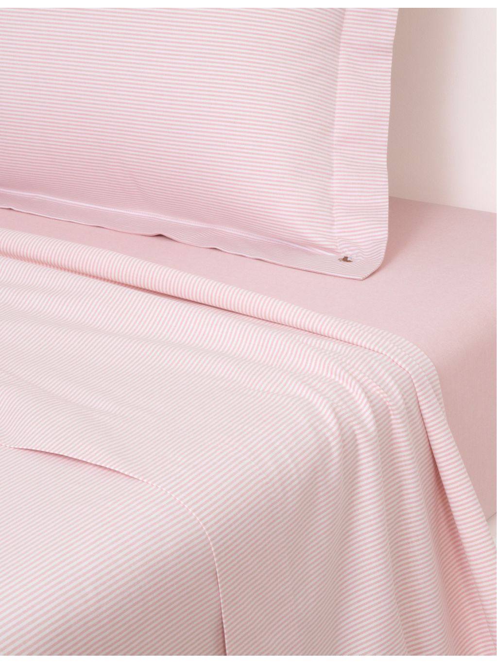 Ralph Lauren Home Oxford striped cotton flat sheet, imported from the UK