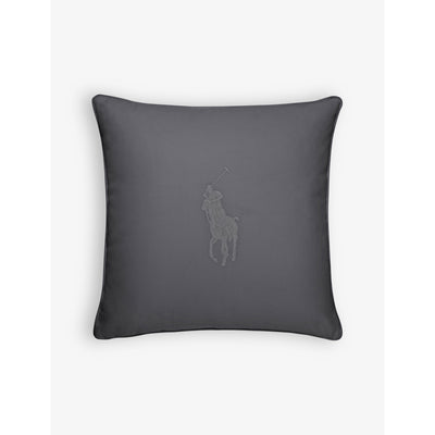 selfridges Ralph Lauren Home Polo Pony-logo Embroidered Cotton Square Cushion Cover 50cm- Buy online at McGrocer