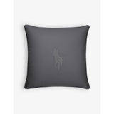 Ralph Lauren pony-logo embroidered cotton cushion cover 50cm (British brand)