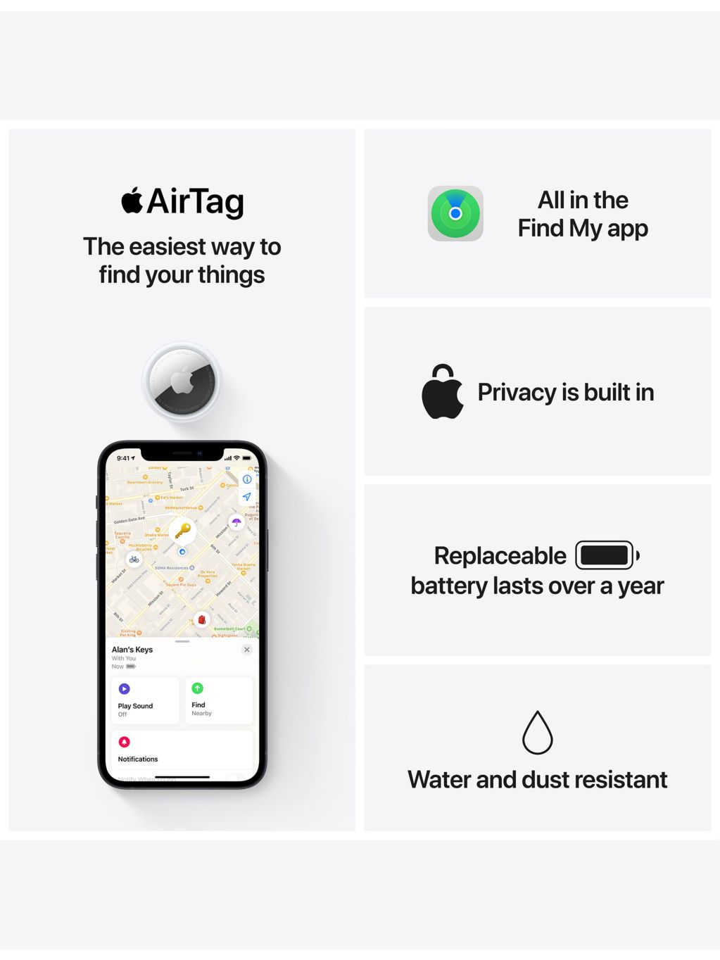 Apple AirTag tracking device single pack, UK version