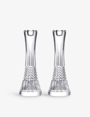 Waterford Lismore Diamond crystal candlesticks set of two, imported from the UK