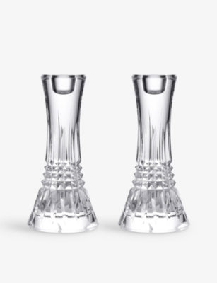 Waterford Lismore crystal candlesticks set of two 17.7cm, imported from the UK