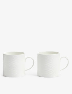 selfridges Wedgewood Gio Textured Bone China Mug Set of Two 300ml- Buy online at McGrocer