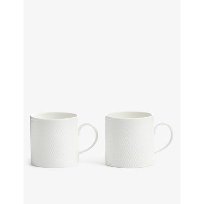 selfridges Wedgewood Gio Textured Bone China Mug Set of Two 300ml- Buy online at McGrocer