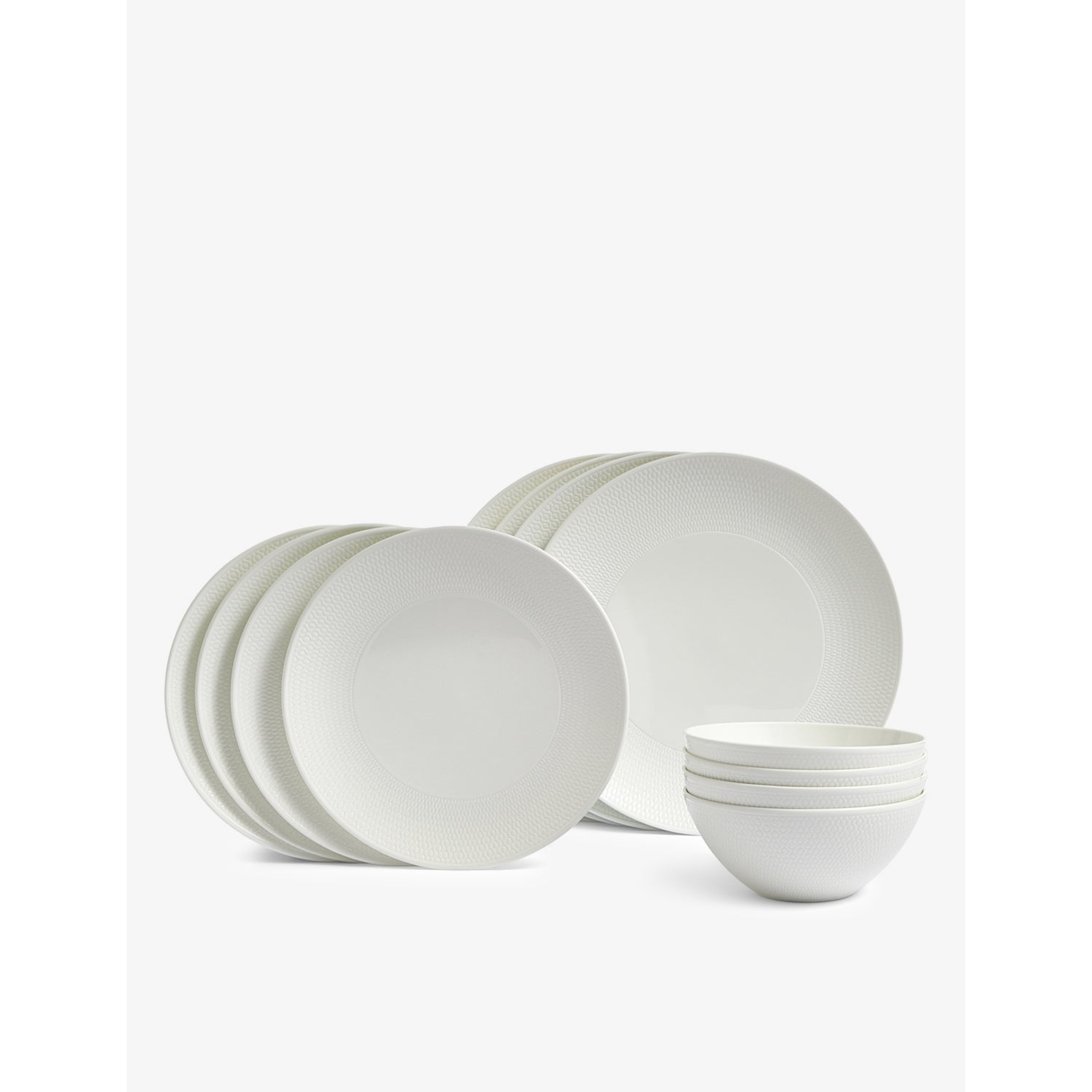 Wedgewood Gio textured bone china dinnerware set 12-piece, UK version