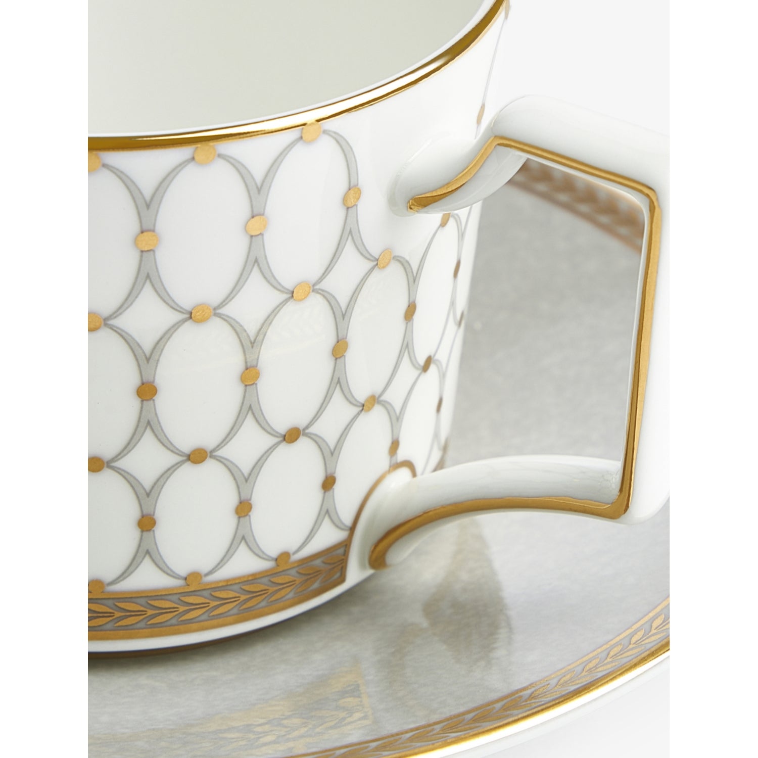 Wedgwood Renaissance Gold bone china teacup and saucer, imported from the UK