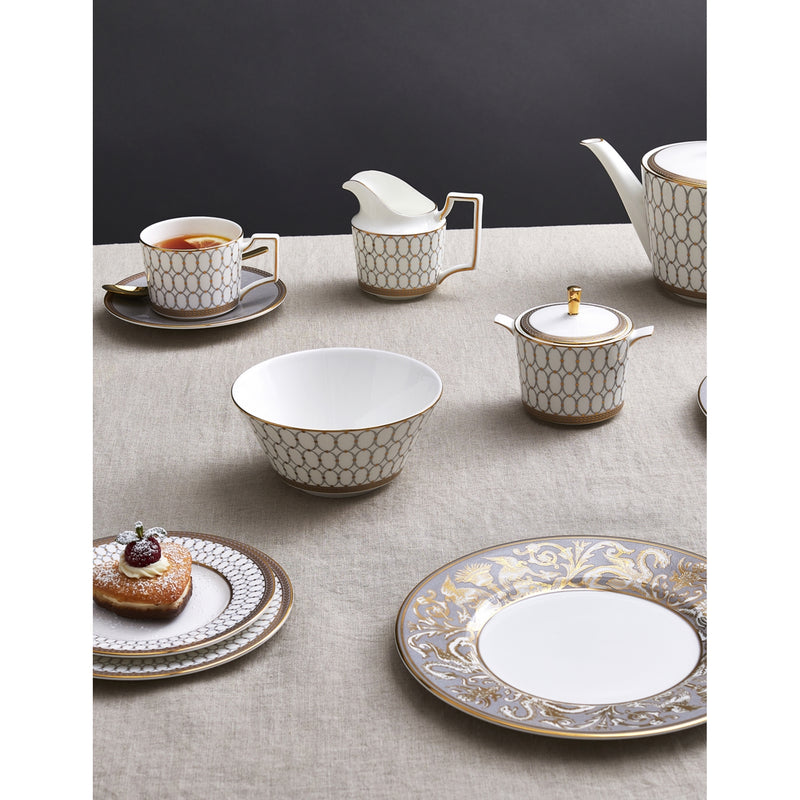 Wedgwood Renaissance Gold bone china teacup and saucer, imported from the UK