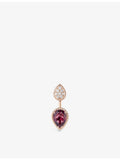 Boucheron Serpent Bohème rose gold earring with rhodolite garnet (British brand)