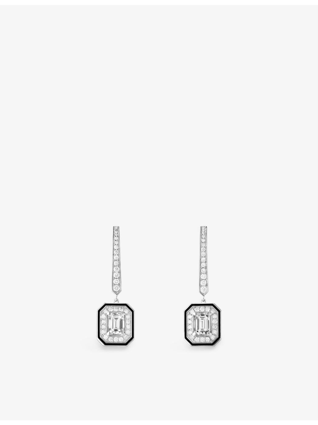 Boucheron Vendôme Liseré diamond earrings 18ct white gold, imported from the UK