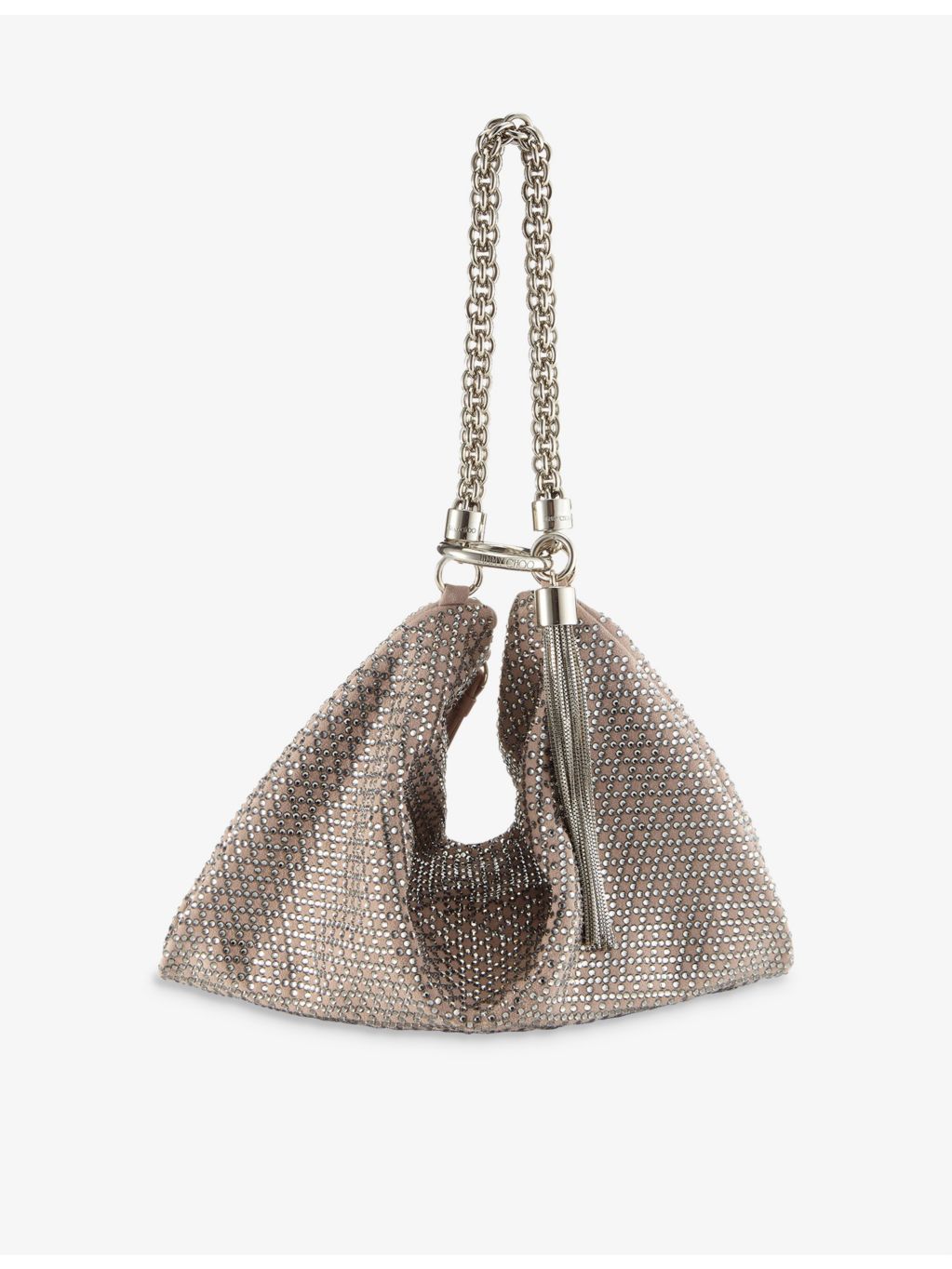 Jimmy Choo medium crystal-embellished suede clutch bag, UK version
