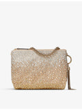 Jimmy Choo crystal-embellished satin clutch bag - British product