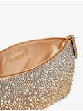 Jimmy Choo crystal-embellished satin clutch bag - British product