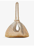 Jimmy Choo crystal-embellished satin clutch bag - British product