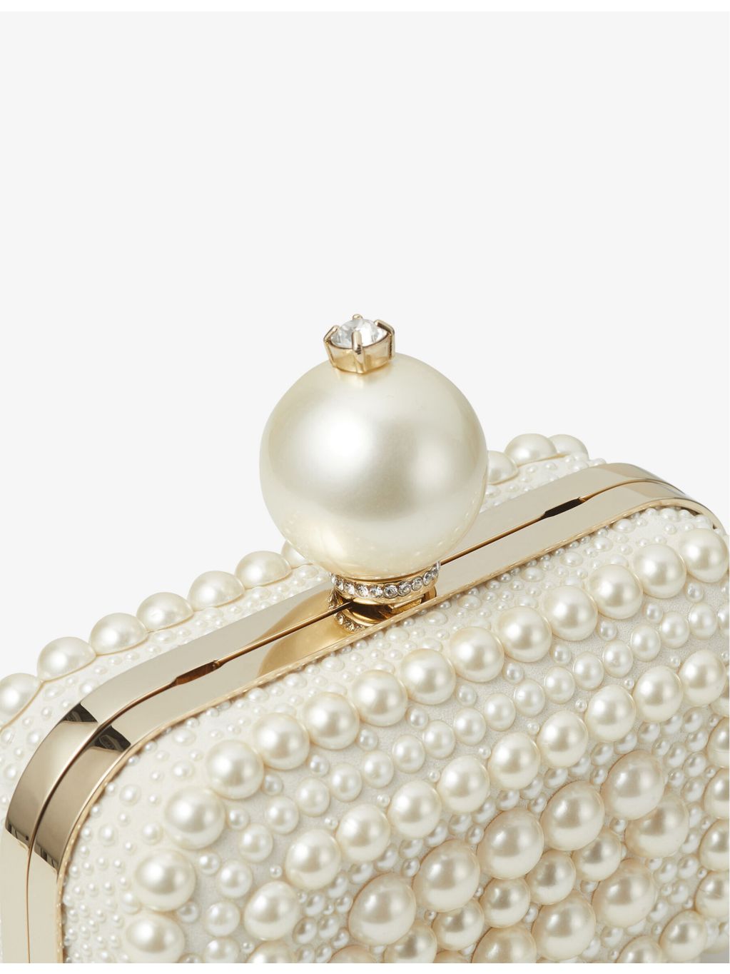 Jimmy Choo micro clutch bag pearl and crystal-embellished suede - British product