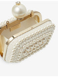 Jimmy Choo micro clutch bag pearl and crystal-embellished suede - British product