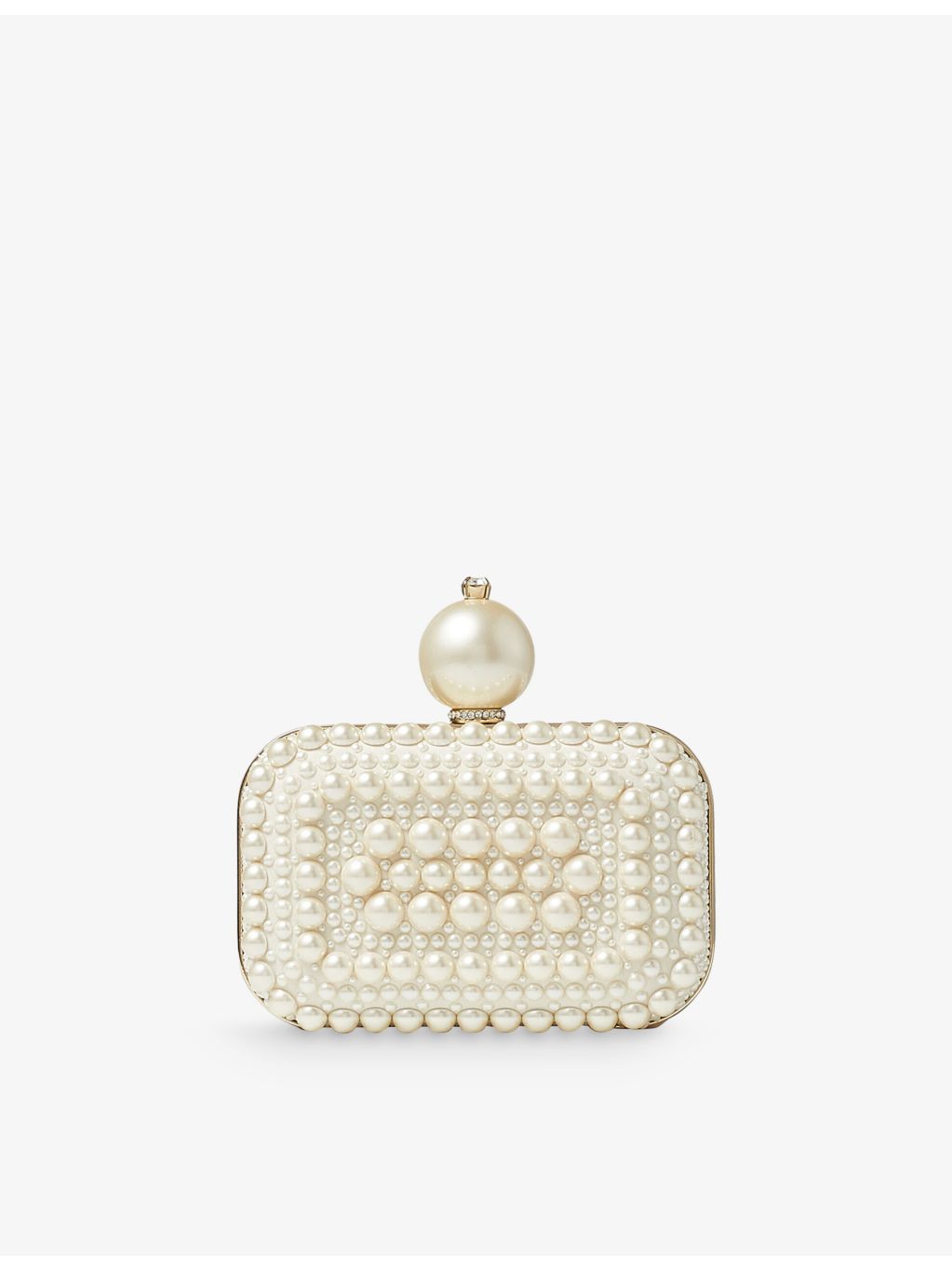 Jimmy Choo micro clutch bag pearl and crystal-embellished suede - British product