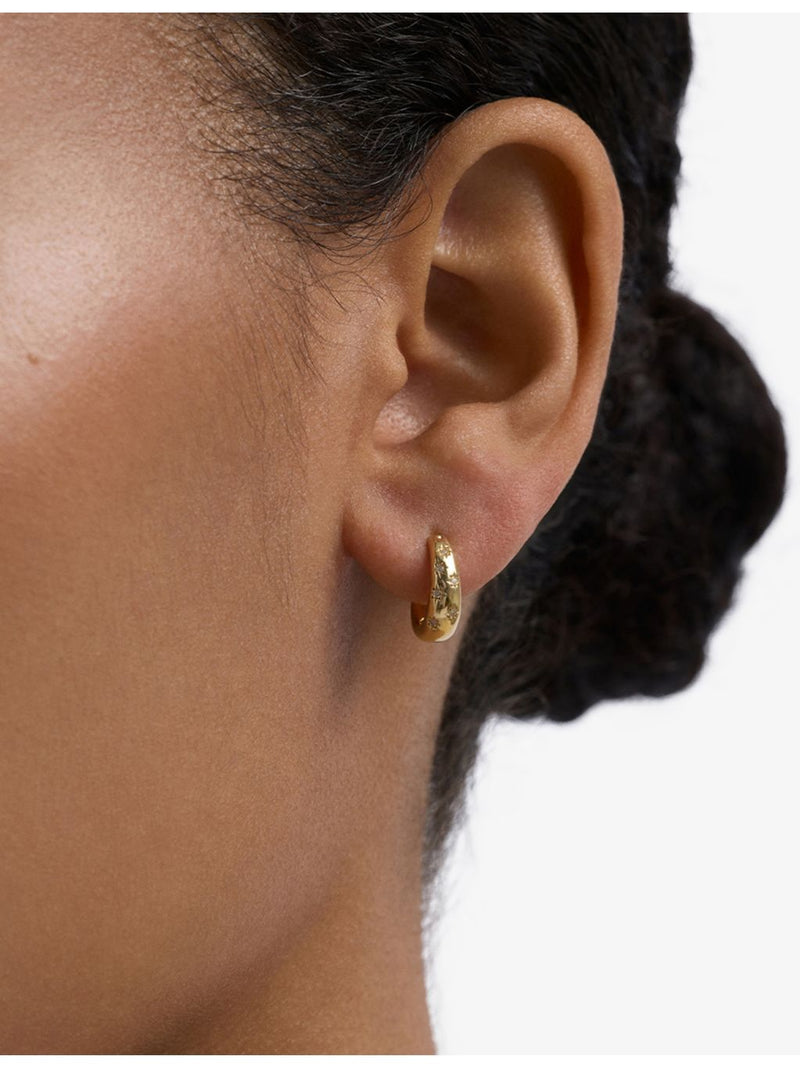 Astley Clarke gold-plated star huggie earrings with white sapphires, UK version