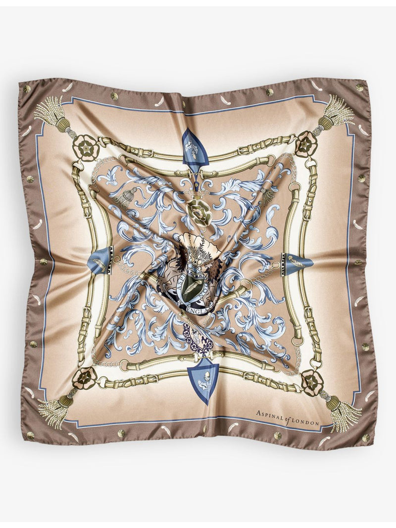 Aspinal of London signature print silk scarf, UK version